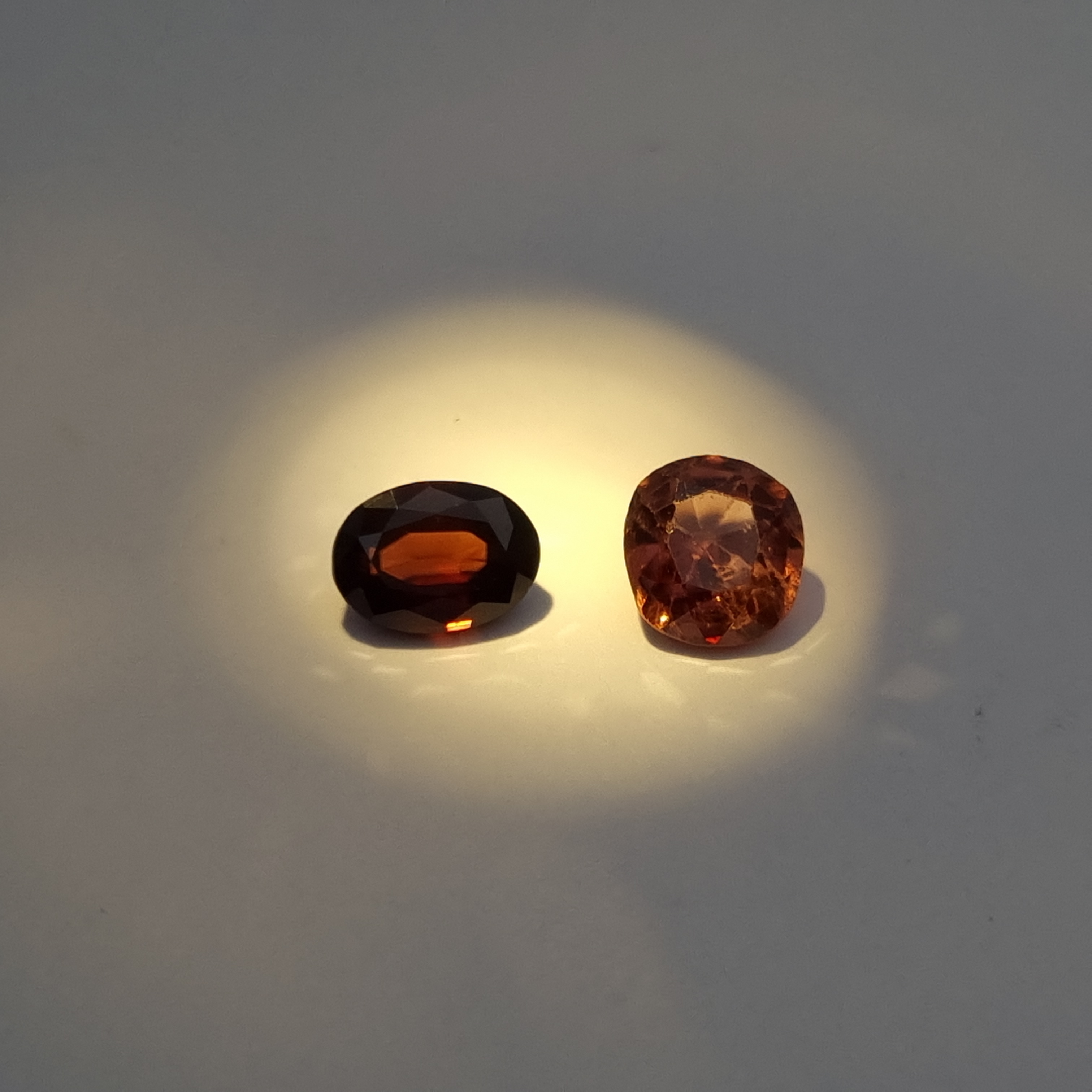 zircons seen under incandescent light