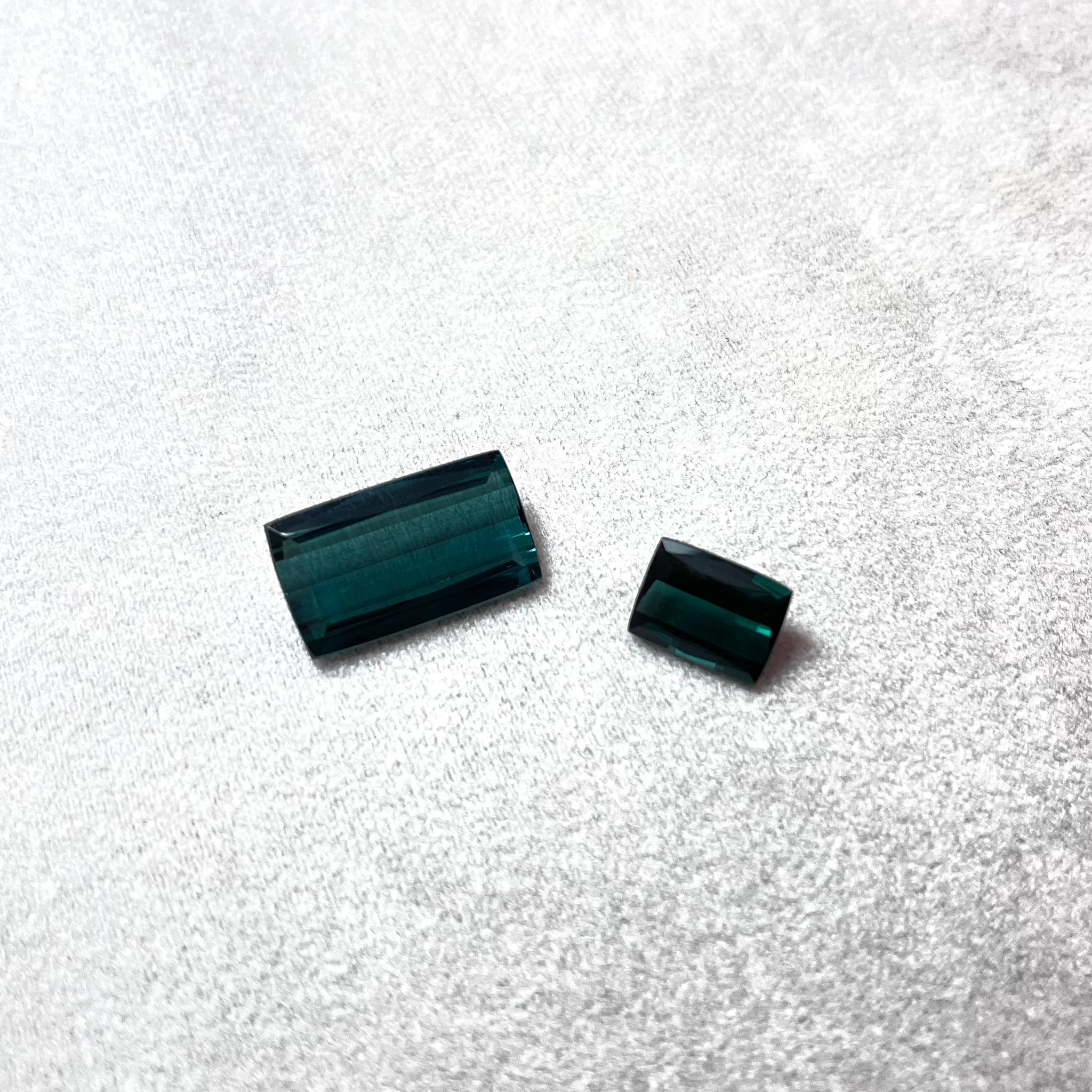 baguette cut indicolite tourmalines